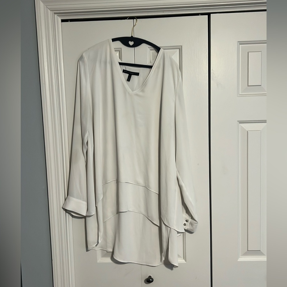 Cream long oversized shirt